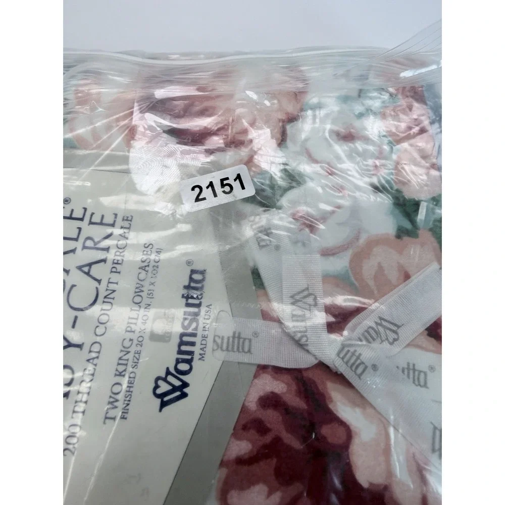 Wamsutta King Pillowcases 4 Total Supercale Plus 200 Count Floral New Cotton